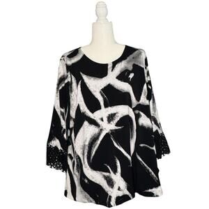 Alfani Womens 2X Top Unique Artistic Avant Garde Feminine Statement Crochet